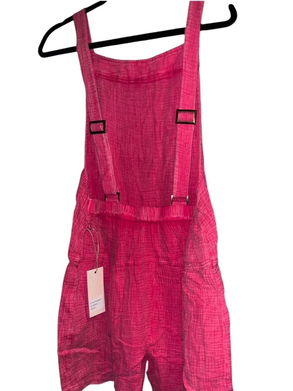 🦋BlueVelvet XL Pink Cotton Gauze Short Overalls BV003
